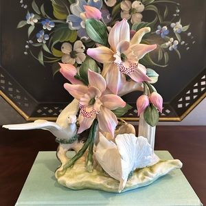 Capodimonte Figurine with Birds and Flowers